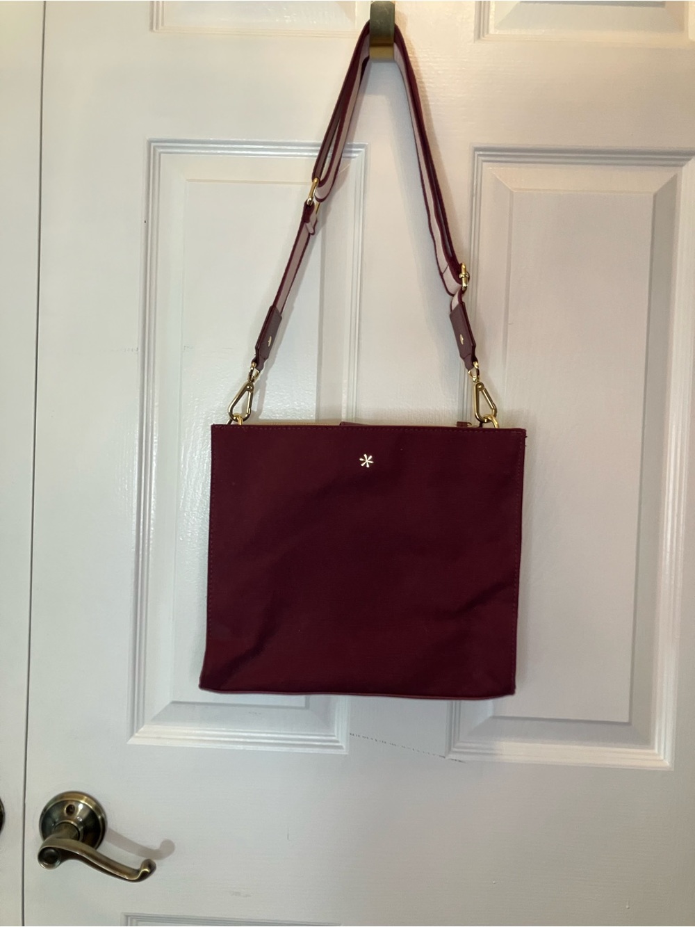 Erin Condren Burgundy Shoulder Tote with Gold Accents